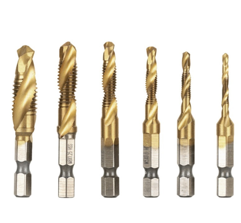 Wind Batch Hex Shank Twist Drill Bit Titanium Plated 6.35 Handle 10PC 13PC Set High Speed Steel