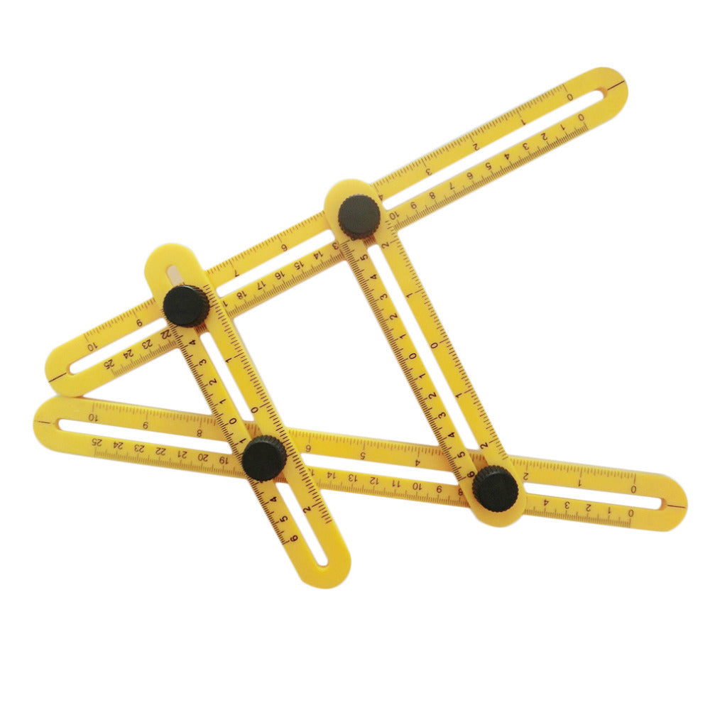 Practical Four Folding Plastic Ruler Metric Scale Multifunctional Measuring Angle Ruler