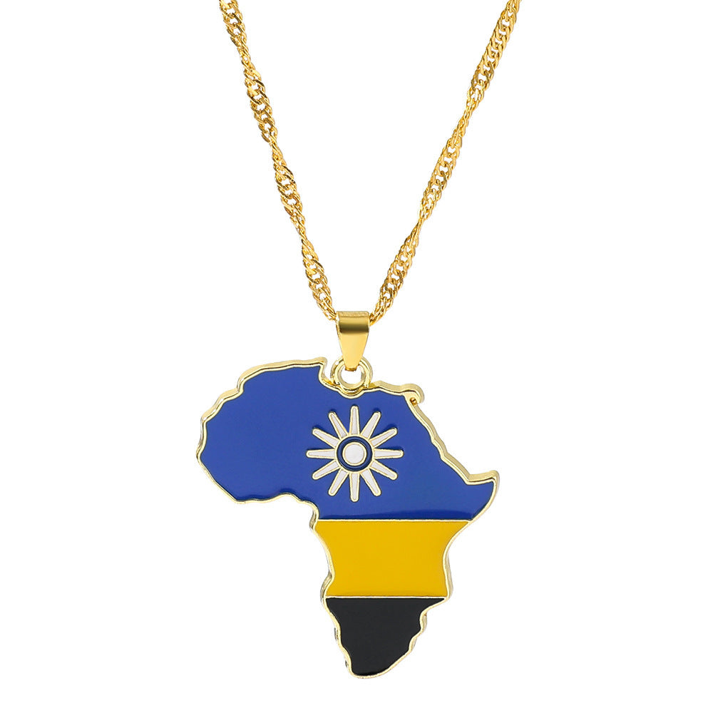 Fashion Map African Pendant Necklace