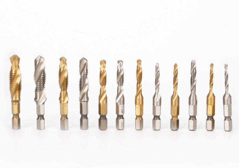Wind Batch Hex Shank Twist Drill Bit Titanium Plated 6.35 Handle 10PC 13PC Set High Speed Steel