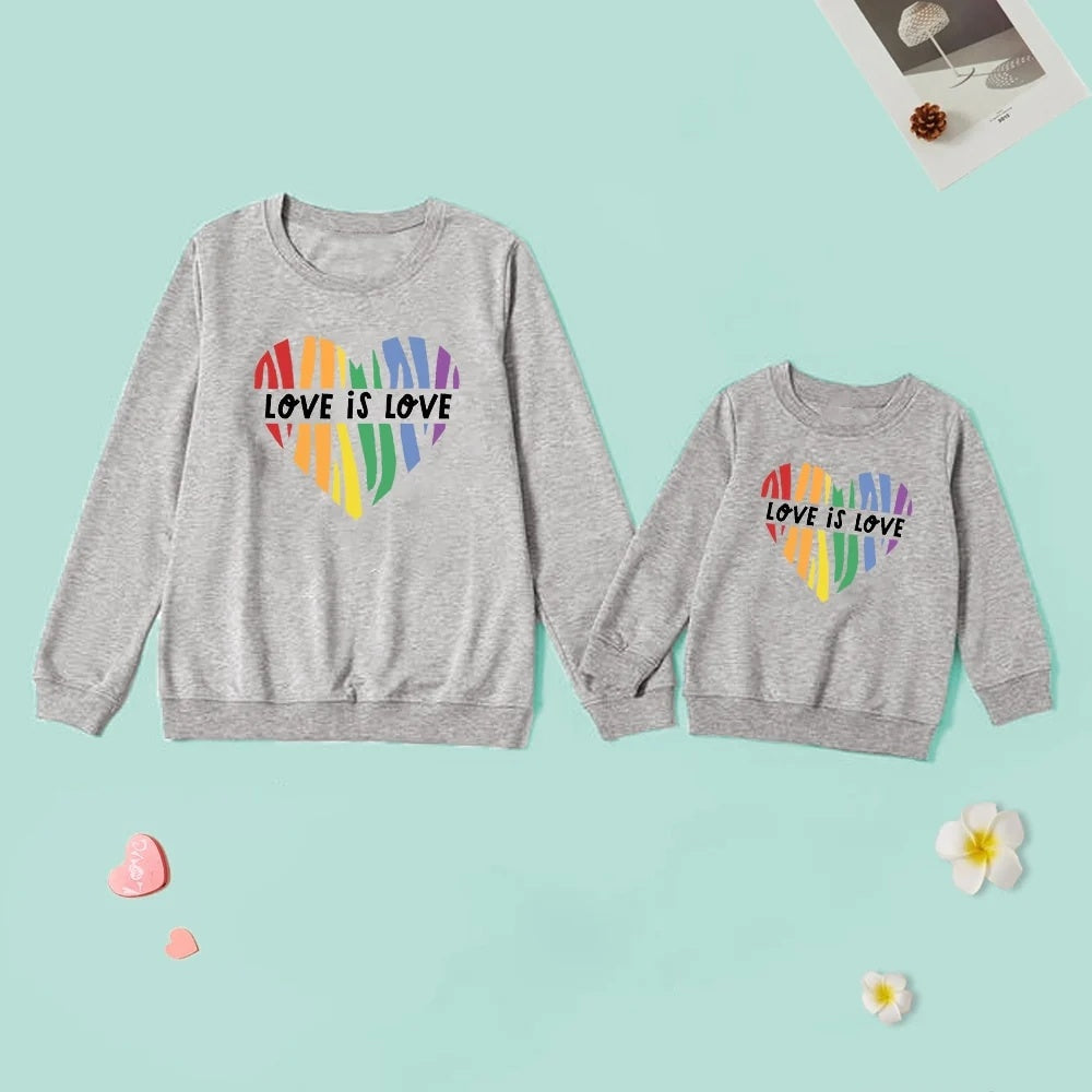 Letter Printed Parent-child Sweater Mother And Daughter Matching Clothes Three Colours