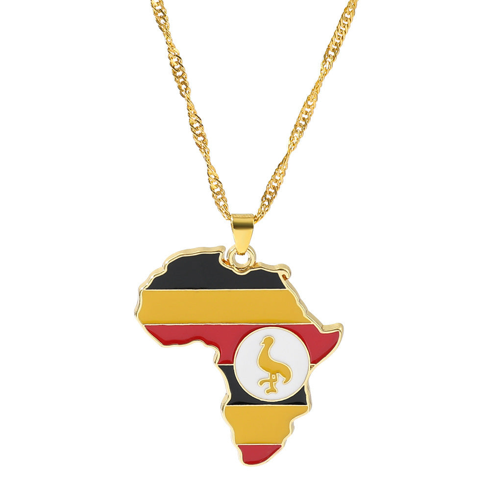 Fashion Map African Pendant Necklace