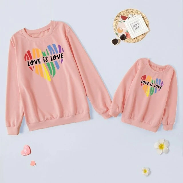 Letter Printed Parent-child Sweater Mother And Daughter Matching Clothes Three Colours