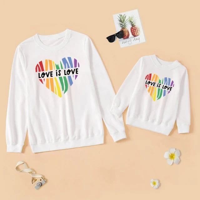 Letter Printed Parent-child Sweater Mother And Daughter Matching Clothes Three Colours