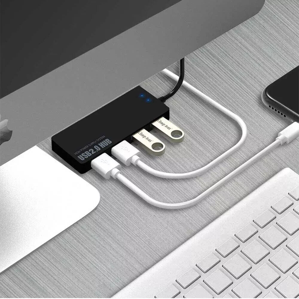 4 Port USB HUB 2.0 Multi Splitter Expansion Desktop PC Laptop Adapter High Speed