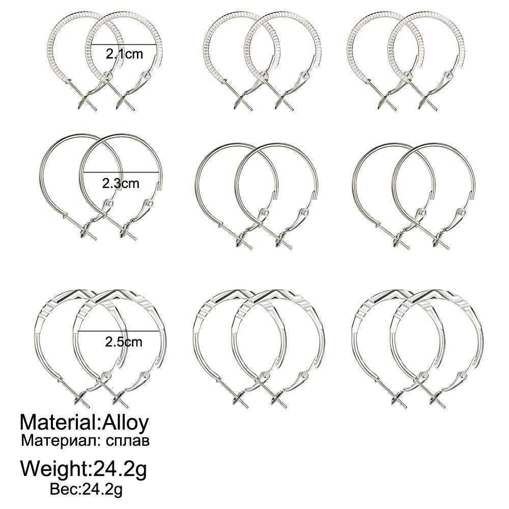 Korean Retro Earrings Set Fashion Ear Ring 9 Pairs Combination Set Ear Rings