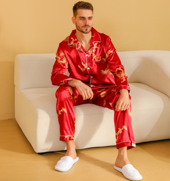 Ice Silk Men's Pyjama Set