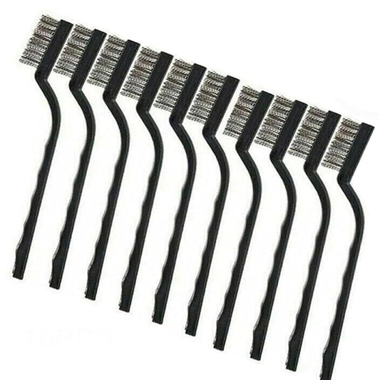 10x Small Wire Brush Set Stainless Steel Wire Brush DIY Paint Rust-Remover Tool