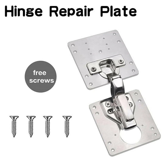 2 Kitchen Cupboard Door Hinge Repair Kit Plate And Fixing Screws Cabinet UK