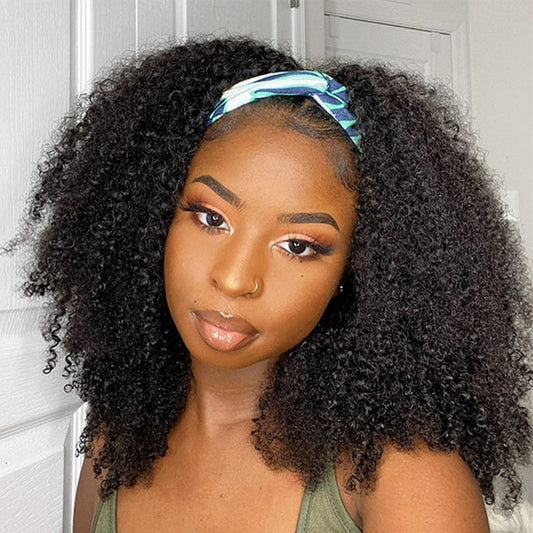 200 Curly Headband wig Human Hair Wigs