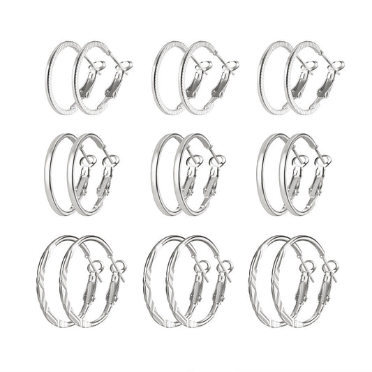 Korean Retro Earrings Set Fashion Ear Ring 9 Pairs Combination Set Ear Rings
